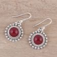 Red Mystique Jasper & Sterling Silver Earrings Discount