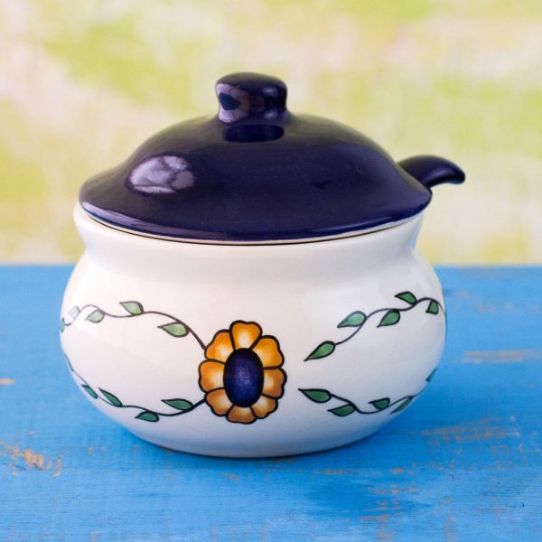 Margarita Floral Ceramic Sugar Bowl Cheap