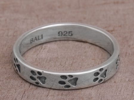 Paw Prints Sterling Silver Band Ring Online Sale