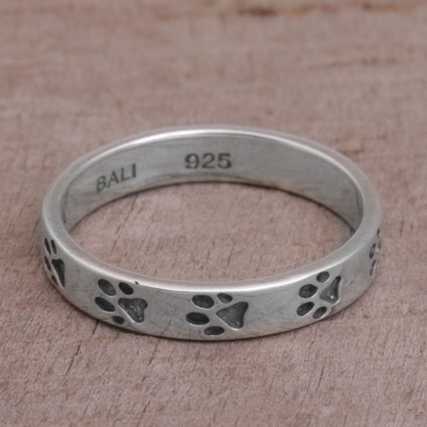 Paw Prints Sterling Silver Band Ring Online Sale