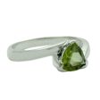 Sterling Silver & Peridot Solitaire Ring Cheap