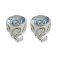 Spark of Life Blue Topaz Silver Wave Earrings Online