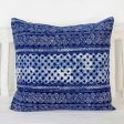 Square Modern Indigo Batik Patterned Indigo Cotton Cushion Cover Cheap