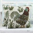 Rooster Crow Two Embroidered Cushion Covers with Roosters from India Online now