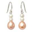 Sweet Peach Glamour Pearl Earrings For Sale