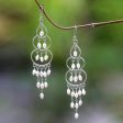 Moonlit Orbs Silver Pearl Chandelier Earrings Online Hot Sale