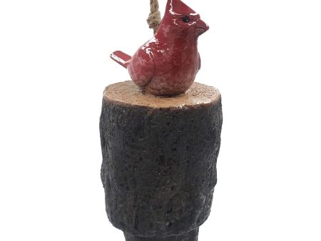 Cardinal on Tree Stump Wind Chime Sale