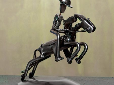 Rustic Jockey Metal Sculpture Discount