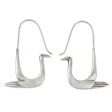 Sterling Silver Dove Hoop Earrings For Sale