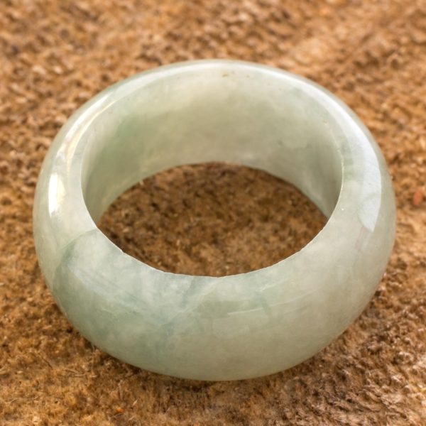 Pale Green Halo Jade Band Ring For Discount