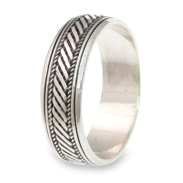 Speed Sterling Silver Handcrafted Spinner Ring on Sale