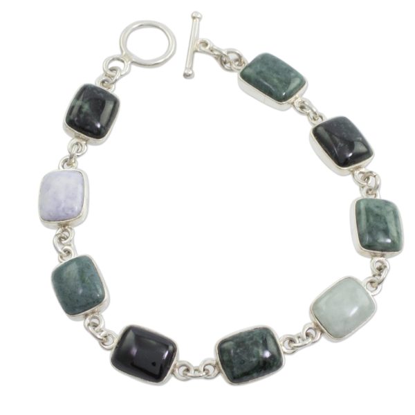 Ya ax Chich Colors Jade & Silver Link Bracelet Online now