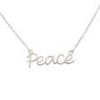 Peace Mantra Silver Pendant Necklace For Sale