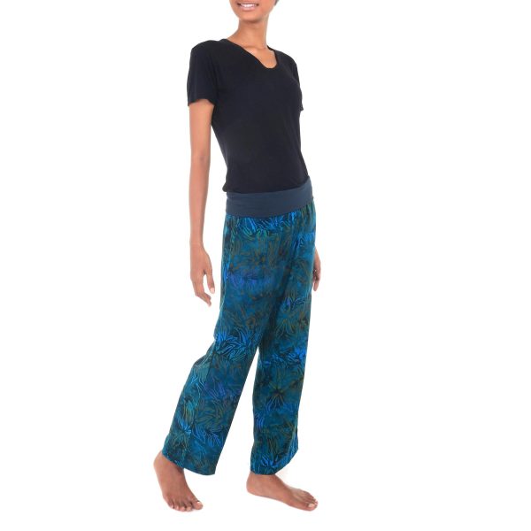 Kenanga Blue & Green Batik Pants For Sale