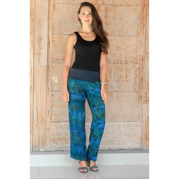 Kenanga Blue & Green Batik Pants For Sale