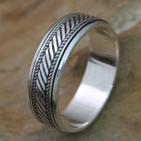 Speed Sterling Silver Handcrafted Spinner Ring on Sale