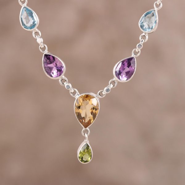 Rainbow Bliss Multi-Gem Necklace Fashion