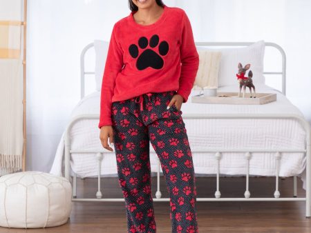 Gradient Paws & Polka Dot Pajama Set For Sale