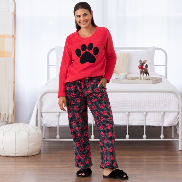 Gradient Paws & Polka Dot Pajama Set For Sale