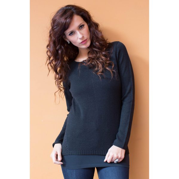 Puno Black Cotton & Alpaca Sweater For Sale