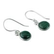 Malachite Spheres Silver Dangle Earrings Cheap