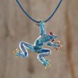 Red-Eyed Frog Glass Pendant Necklace on Sale