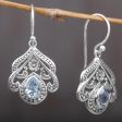 Summer Raindrops Blue Topaz Silver Dangle Earrings Online Sale