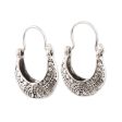 Mystic Cradle Sterling Silver Hoop Earrings Crafted in India Online Sale