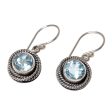 Nest of Chains in Blue Topaz Dangle Earrings For Cheap