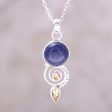 Majestic Spiral Citrine and Lapis Lazuli Spiral Necklace from India Online