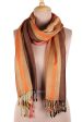 Multicolored Fusion Multicolored Striped Viscose Shawl from India Hot on Sale