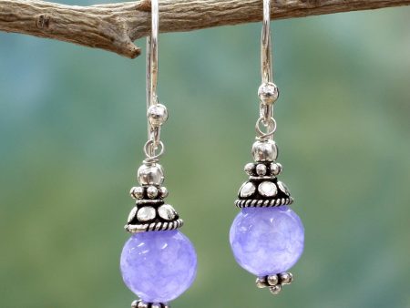 Magical Glow Agate Silver Dangle Earrings For Sale